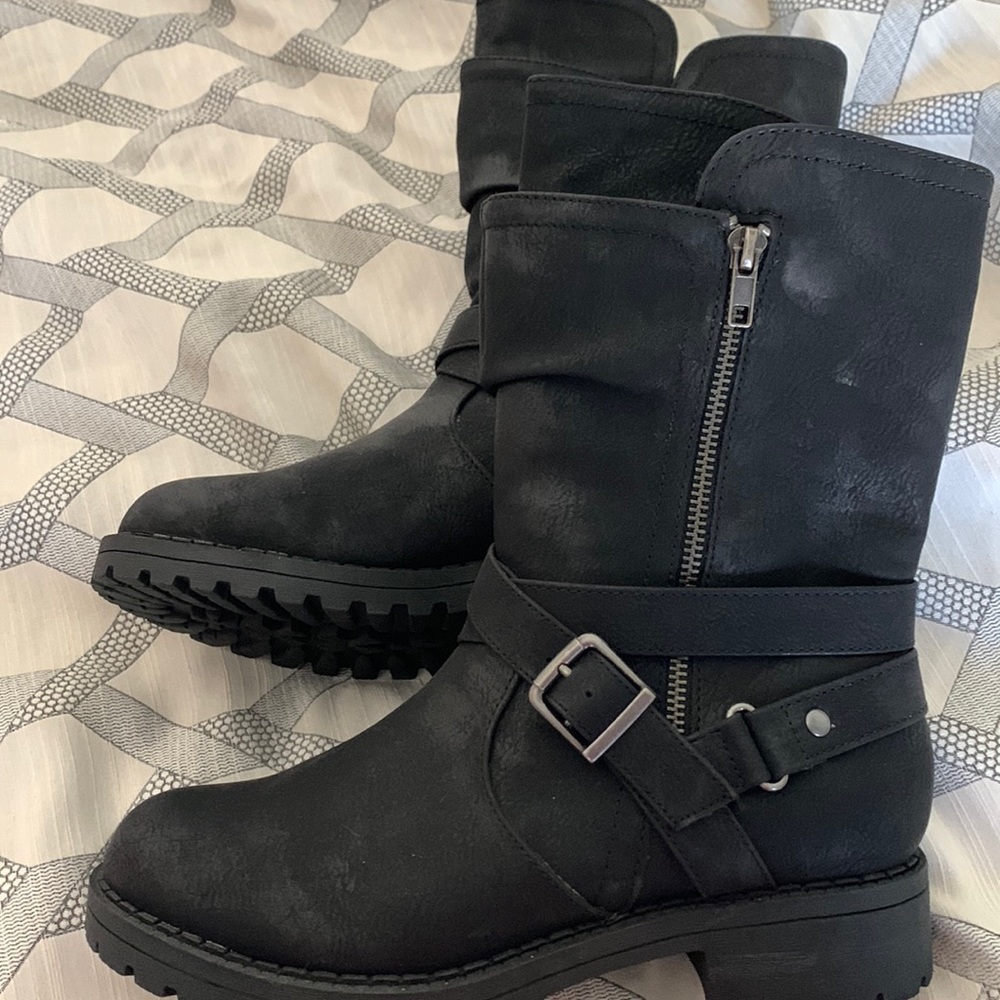 Brand new black mid calf boots